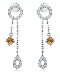 Eppi Goldene Ohrringe mit gelben Saphiren und Diamanten Kayla