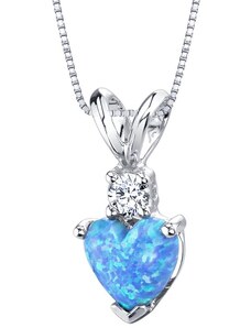 Eppi Goldener Anhänger mit blauem Opal-Herz und Diamant Dorevie