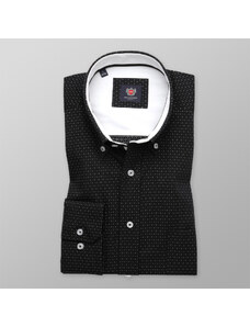 Männer Klassisches Hemd Willsoor schwarz feines Muster geometrisch