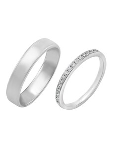 Eppi Eheringe aus Eternity-Ring mit Lab Grown Diamanten und einem breiten Komfort-Ring Lorne