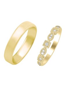 Eppi Eheringe aus einem Vintage-Ring mit Lab Grown Diamanten und einem Komfort-Ring Hadya