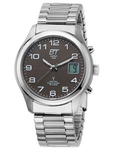 ETT Eco Tech Time Funk-Solar Herren-Armbanduhr Station Watch mit Zugband EGS -11580-11M