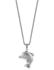 trendor Delfin-Anhänger mit Halskette 925 Silber 79619
