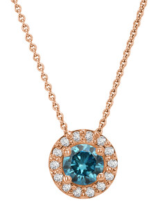 Eppi Halo-Halskette mit blauem Diamanten Vicky