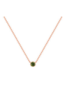 Eppi Minimalistische Halskette mit grünem Diamanten Glosie