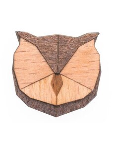 BeWooden Owl Brooch