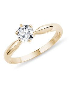 Klassischer Verlobungsring aus Gelbgold mit Diamant KLENOTA K0191023