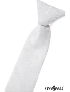 Avantgard Weiße Kinder Krawatte mit silbernem Muster