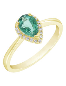 Eppi Goldener Smaragdring mit Diamanten Disha