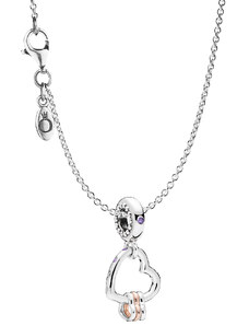 Pandora Halskette 925 Silber mit Charm Herzen Highlights 75252