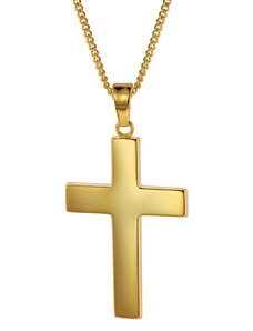 trendor Kreuz für Männer 27 mm Gold 333 / 8K mit plattierter Halskette 75433-50, 50 cm