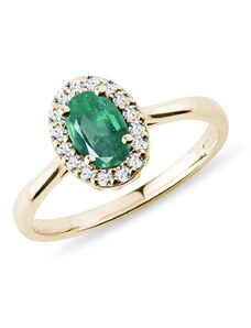Smaragdring mit Diamanten in Gelbgold KLENOTA K0185083