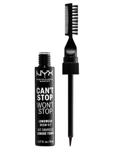NYX Professional Makeup Nr. 8 - Black Can’t Stop Won’t Longwear Brow Ink Kit Augenbrauengel 26 g