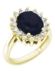 Eppi Goldener Ring mit blauem Saphir und Diamanten Tubiah