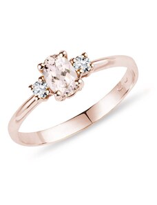 Ring mit Morganit und Diamanten aus 14kt Roségold KLENOTA K0231044