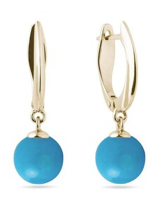 Turquoise earrings in gold KLENOTA K0550043