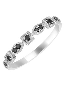 Eppi Memoire Ring mit Diamanten in Schwarz Hadya