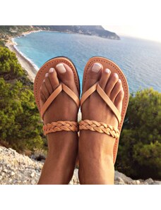 Grecian Sandals Braided Leather Sandals - Multiple Colors