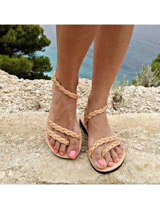Grecian Sandals Double Braided Leather Sandals - Multiple Colors