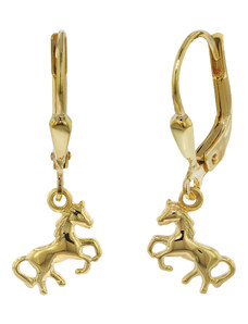 trendor Kinder-Ohrringe Pferde Gold auf Silber für Mädchen 75815