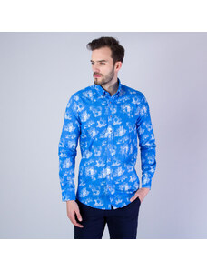 Männer Slim Fit Hemd Willsoor blau floral