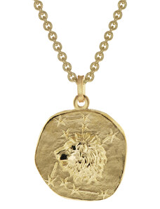 trendor Löwe Sternzeichen Ø 20 mm Herren-Halskette Gold auf Silber 39070-08-50, 50 cm