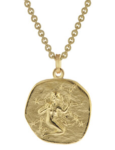trendor Jungfrau Sternzeichen Ø 20 mm Herrenkette Gold auf Silber 39070-09-50, 50 cm
