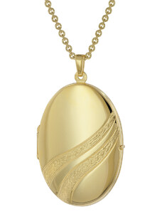 trendor Medaillon mit Damen-Halskette Gold auf Silber 925 39095-50, 50 cm