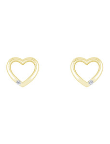 Eppi Goldene Ohrringe in Herzform mit Diamanten Stella