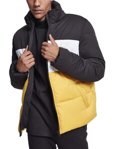 Urban Classics Herren 3-Tone Boxy Puffer Jacket Jacke, Multicolour (Blk/Chromeyellow/Wht 01337), S