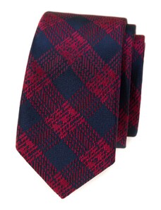 Avantgard Blau-rot karierte schmale Krawatte
