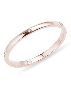 Roségold-Ring mit fünf Diamanten KLENOTA X0897154L15