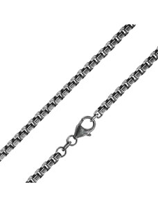 trendor Herren-Halskette 925 Silber Oxydiert Rund-Venezia-Kette 50 cm 39510