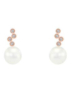 Eppi Ohrringe mit Diamanten und weißen Perlen Nayonika