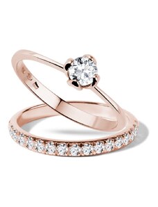 Verlobungs- und Ehering mit Diamanten KLENOTA S0386014
