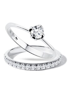Verlobungs- und Ehering mit Diamanten KLENOTA S0386012