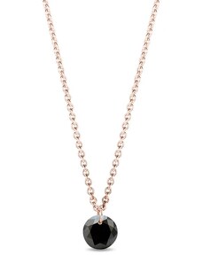 Zarte Halskette aus Roségold mit schwarzem Diamanten KLENOTA K0822014