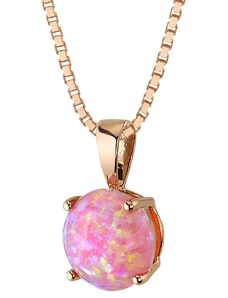 Eppi Goldener Anhänger mit Opalen in rosa Romeo