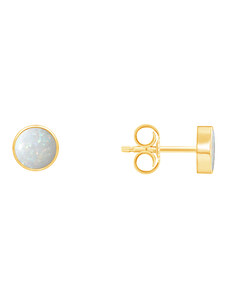 Eppi Minimalistische Goldohrringe mit weißen Opalen Aurinda