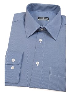 Avantgard Herren Hemd langarm Blau mit schmalen Streifen