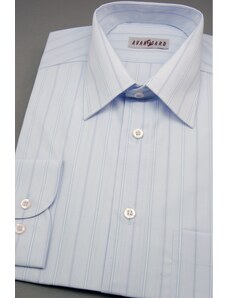 Avantgard Herren Hemd langarm Hellblau mit breiten Streifen
