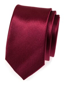 Avantgard Einfarbige glatte weinrote Krawatte SLIM