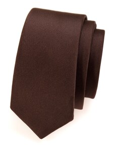 Avantgard Einfarbige matte braune Krawatte SLIM