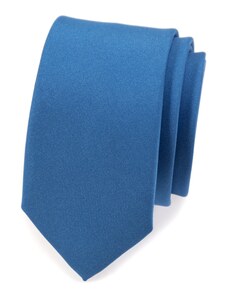 Avantgard Schmale Krawatte einfarbig Blau MAT