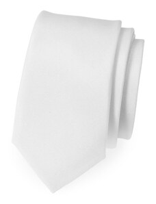 Avantgard Schmale Krawatte Weiß mattiert