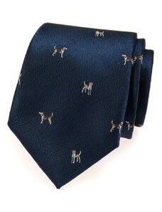 Avantgard Blaue Krawatte Brauner Hund