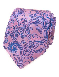 Avantgard Rosa Krawatte mit blauem Paisley-Muster