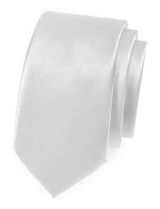 Avantgard Glatte weiße Slim-Krawatte