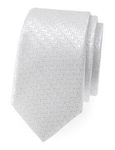 Avantgard Weiße, schmale Krawatte mit Zierstreifen
