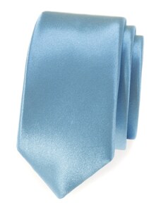 Avantgard Hellblaue, glänzende, schmale Krawatte